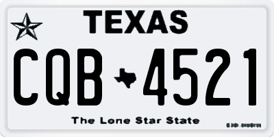 TX license plate CQB4521