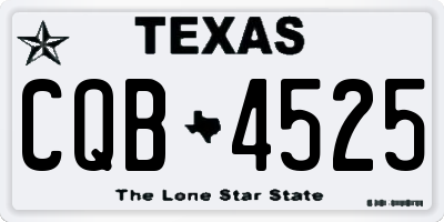 TX license plate CQB4525