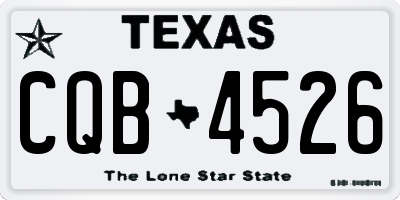 TX license plate CQB4526