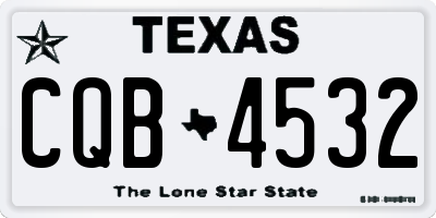 TX license plate CQB4532