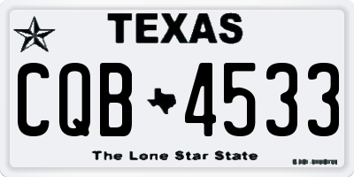 TX license plate CQB4533