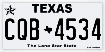 TX license plate CQB4534