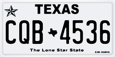 TX license plate CQB4536