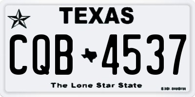 TX license plate CQB4537