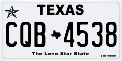 TX license plate CQB4538