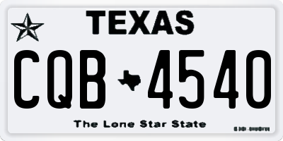 TX license plate CQB4540