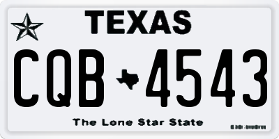 TX license plate CQB4543