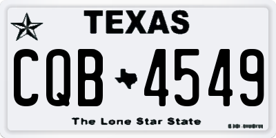TX license plate CQB4549