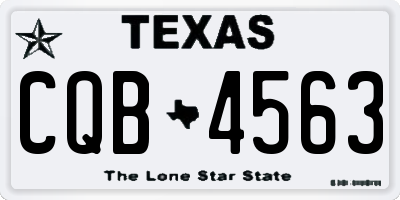 TX license plate CQB4563