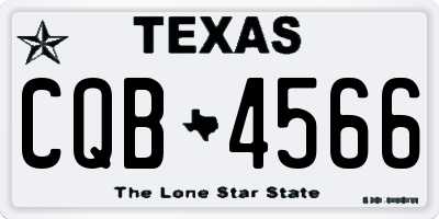 TX license plate CQB4566