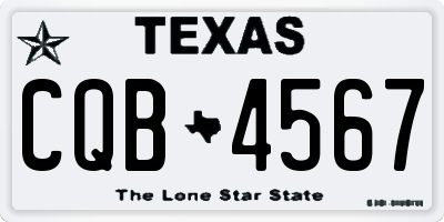 TX license plate CQB4567