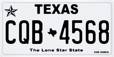 TX license plate CQB4568