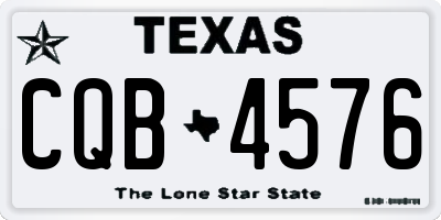 TX license plate CQB4576