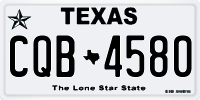 TX license plate CQB4580
