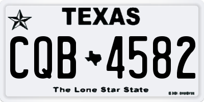 TX license plate CQB4582