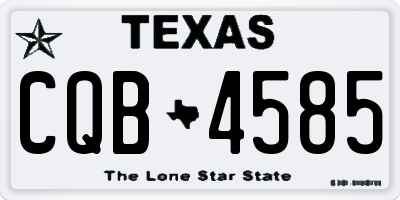 TX license plate CQB4585