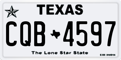 TX license plate CQB4597