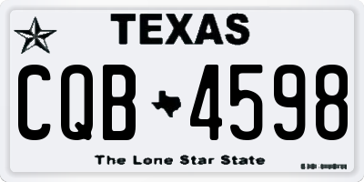 TX license plate CQB4598