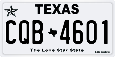 TX license plate CQB4601