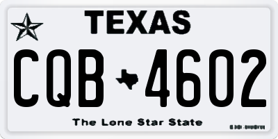 TX license plate CQB4602