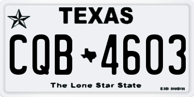 TX license plate CQB4603