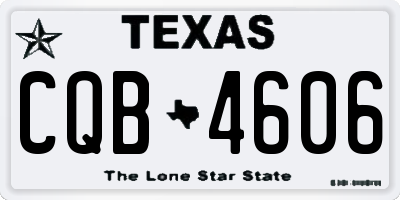 TX license plate CQB4606