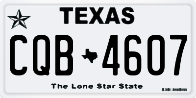 TX license plate CQB4607