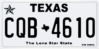 TX license plate CQB4610