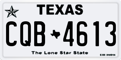 TX license plate CQB4613