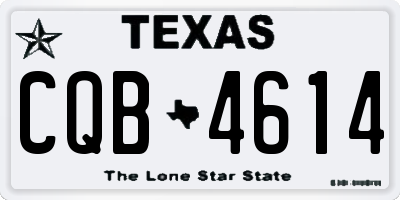 TX license plate CQB4614