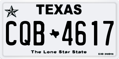 TX license plate CQB4617