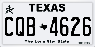 TX license plate CQB4626