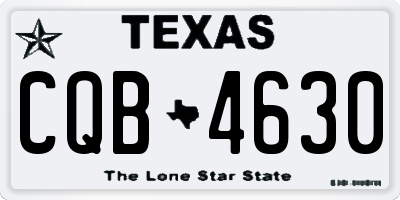 TX license plate CQB4630