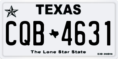 TX license plate CQB4631