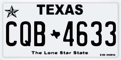 TX license plate CQB4633