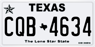 TX license plate CQB4634