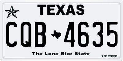 TX license plate CQB4635