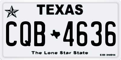 TX license plate CQB4636