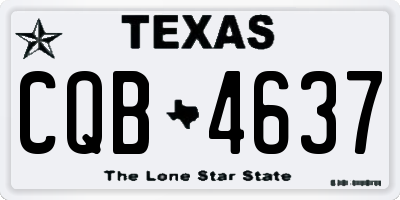 TX license plate CQB4637