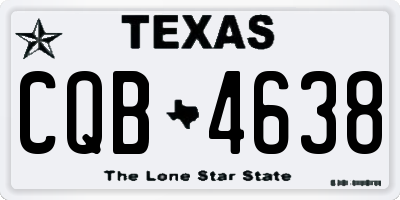 TX license plate CQB4638