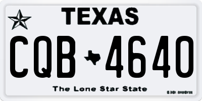 TX license plate CQB4640