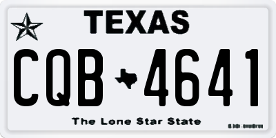 TX license plate CQB4641