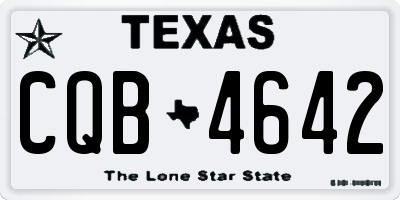 TX license plate CQB4642