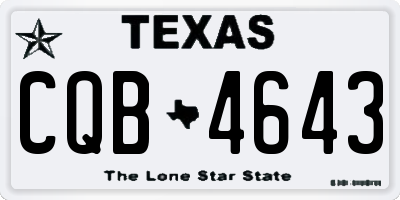 TX license plate CQB4643