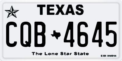 TX license plate CQB4645