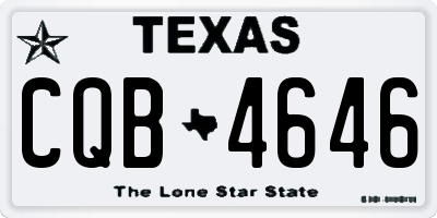 TX license plate CQB4646
