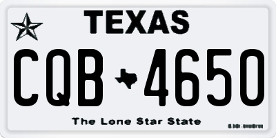TX license plate CQB4650