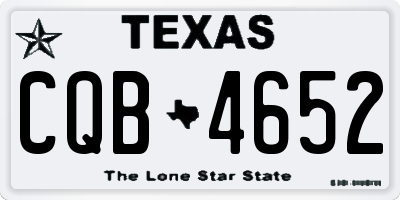 TX license plate CQB4652