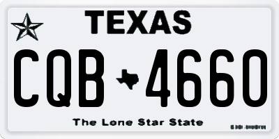 TX license plate CQB4660