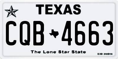 TX license plate CQB4663